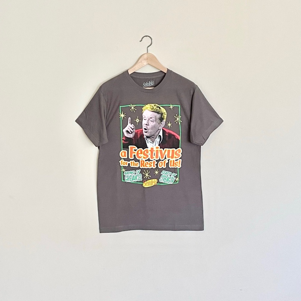 NEW Seinfeld Frank Costanza Festivus For The Rest Of Us Gray T Shirt Adult M